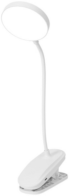 夾式檯燈 環形燈頭 三檔亮度調節 360度可彎曲 USB供電 附手機支架, 插電款 可夾式護眼檯燈