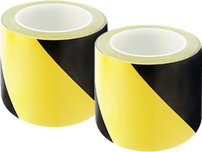 바닥 라인테이프 pvc 안전 구획 경계 100mm x 30M, 2개, 검정/노랑
