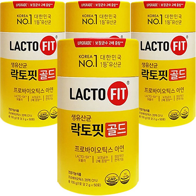 생유산균골드 변비반복 장내가스 복부팽만 유산균정착보조제 50포 4세트 4개월치, 2g, 200개