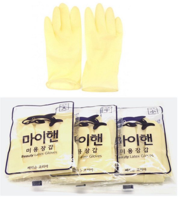 미니 고무장갑 마이핸미용장갑 다용도 고무장갑, 10개, 대(L)