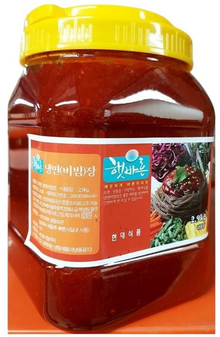 해피PO916] 식자재 식재료 도매 햇바른 냉면비빔장 2.9Kg 낱개, 1개