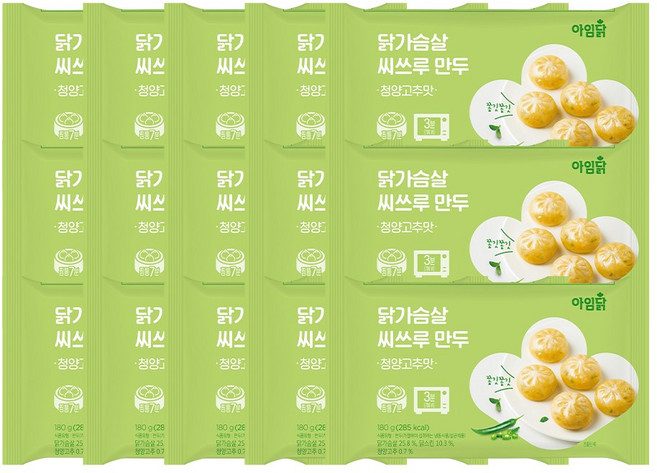 [아임닭] 닭가슴살 씨쓰루 만두 청양고추맛, 180g, 15개