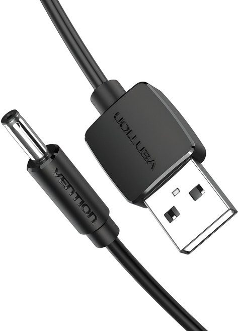 벤션 USB A-DC 3.5mm 충전케이블 CEX, 1.5m, 블랙, 1개