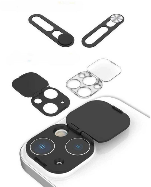 가리개 보호 폰 사생활 카메라 보안 해킹 방지 후면 사생활보호 렌즈 슬라이드 6. 후면 블랙 12pro 1개