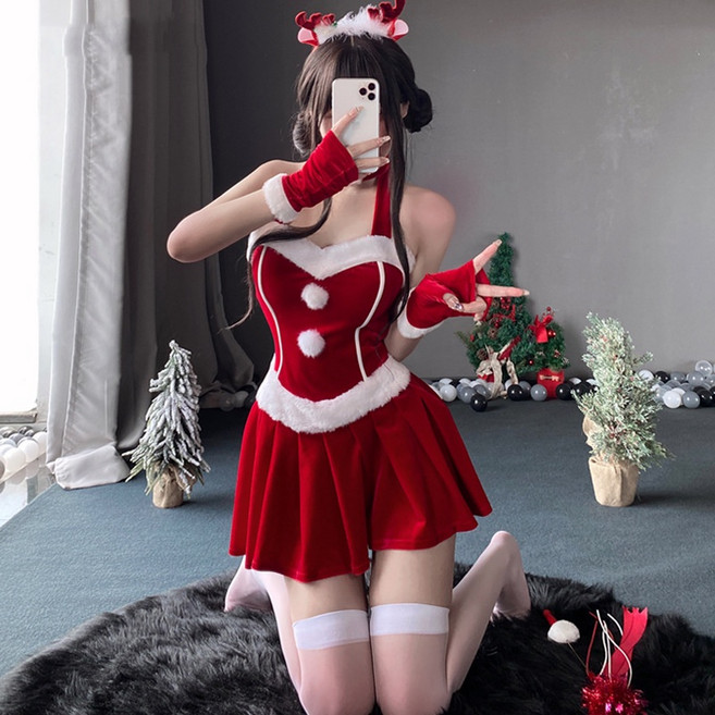 雪人糖果 贈麋鹿髮箍聖誕裝 聖誕衣服 聖誕節 聖誕帽 聖誕服裝 cosplay 角色扮演 聖誕套裝 斗篷 披 兒童 萬聖節 服裝 台南