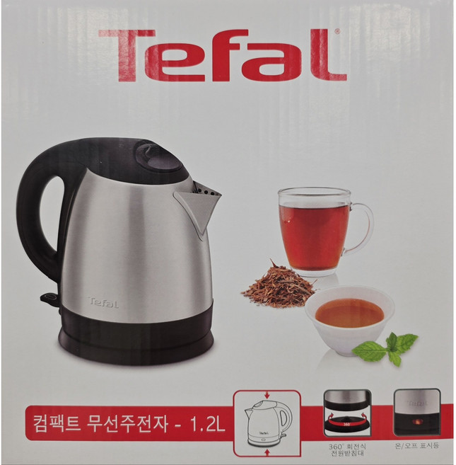 테팔 KI431DKR 1.2L 컴팩트 무선 전기포트 빠르고 안전한 물 끓임, 1.2L - KI431DKR