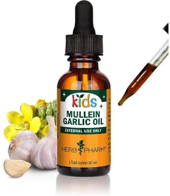 Herb Pharm (허브 팜) 뮬레인 마늘 오일 어린이용 30ml - 쿠팡
