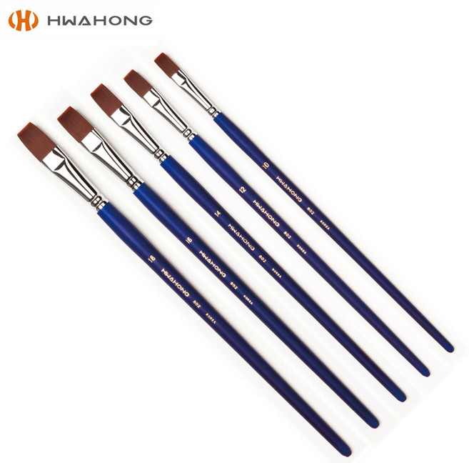 화홍 유화&아크릴 겸용붓 802F 낱자루 10호 12호 14호 16호 18호/납작붓