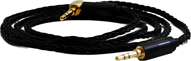 川木 3.5mm 公對公 AUX 音訊線 耳機升級線 MSR7 SHP9500 WH100, 黑色（鍍銀）, 無, 1個