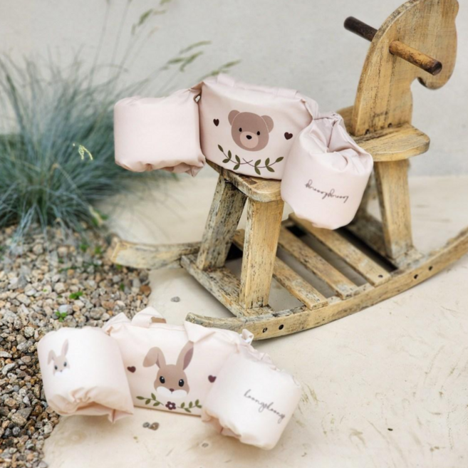 쿵스쿵스 암링자켓 아기 퍼들자켓 유아 곰돌이 감성 팔튜브 구명 물놀이 수영 조끼, 숲속의토끼, 1개