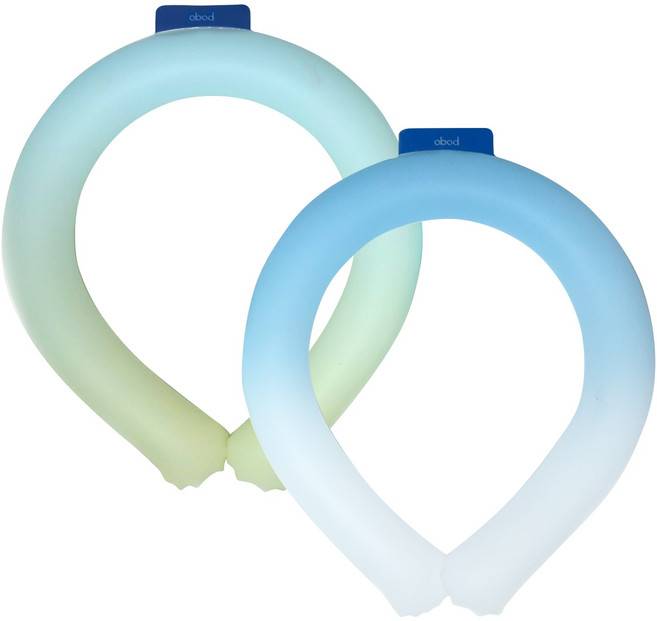 코스트코 오벗 아이스 쿨링 넥쿨러 2개세트 얼음목걸이 여름 등산 캠핑, 1세트, 그린+블루