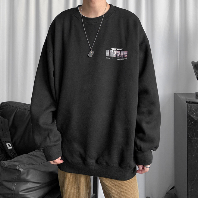 秋冬情侶款加厚帽T - 韓版日式連帽上衣