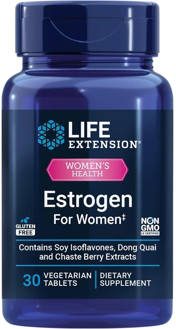 [4세트] 라이프익스텐션 여성용 에스트로겐 식물성 30정 글루코시놀레이트 브로콜리 추출물 이소플라본 리그난 대두 플라보노이드 감초, 4개 - 쿠팡