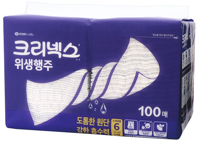 크리넥스 위생행주 100매 빨아쓰는 키친타올, 100개입, 1개