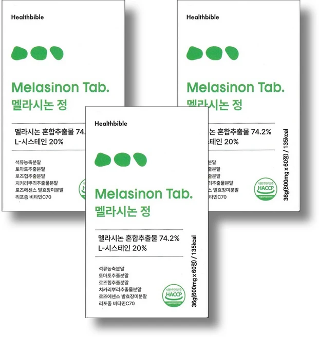 멜라시논 정 기미 잡티 엘시스테인, 3개, 60정 - 쿠팡