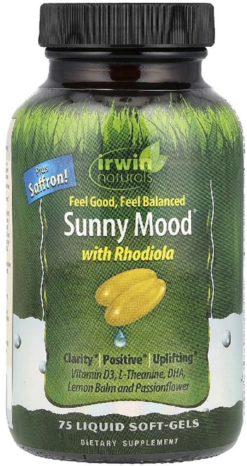 어윈내추럴스 Sunny Mood 홍경천 로디올라 비타민D3 DHA 함유 액상소프트젤 75정, 1개 - 쿠팡