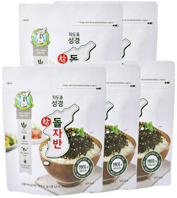 지도표 성경 김자반 참돌자반 소비기한 확인 필수, 5개, 70g