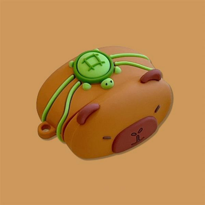 에어팟 4 3 2 1 프로 귀여운 퍼니 동물 카피바라 캐릭터 블루투스 무선 이어폰 충전 실리콘 파우치 케이스, 에어팟프로2, 가방A sap1569, 1개