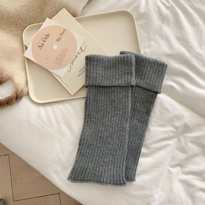 百搭簡約JK風針織堆堆襪襪套 女生襪子 泡泡襪 春夏襪子