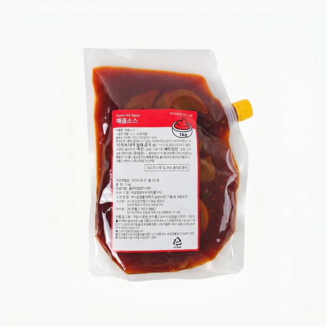 맛붐 매콤소스 1kg 매운맛 불향 스모크향 제육볶음 닭발 불족발 닭갈비 등갈비찜 고기 양념, 1개