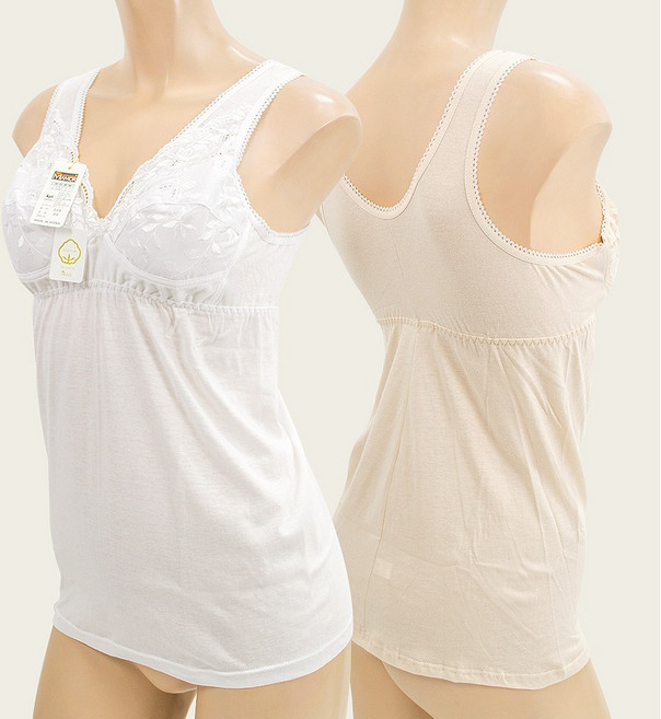 국산 여성 면100% 브라런닝 2매세트 끈 나시 민소매 런닝 란쥬 여성런닝 빅사이즈 95B 100B 까지