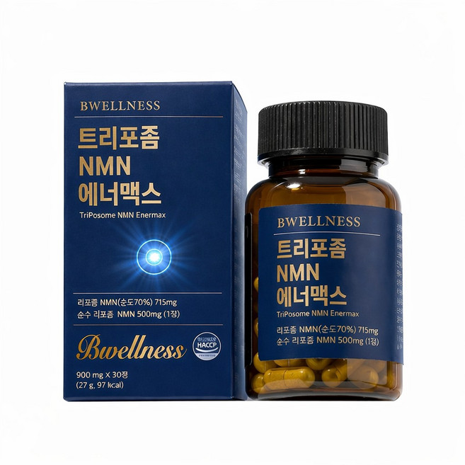 비웰니스 리포좀 NMN 1정당 순수함량 500MG 에너맥스, 1개, 30정
