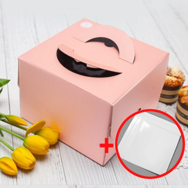 중앙패키지 케이크박스 1호 SET(+받침/15cm) 핑크파스텔 10개/50개, 유광 화이트 1호, 50세트, 유광 화이트 1호