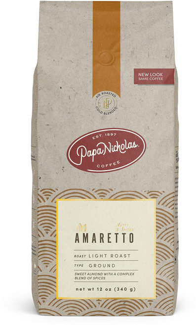 파파니콜라스 커피 분쇄 커피 아마레또 12온스 (340g) PapaNicholas Coffee Ground Coffee Amaretto 12 Ounce, 아마레토, 12온스(1팩), 1개, 340g