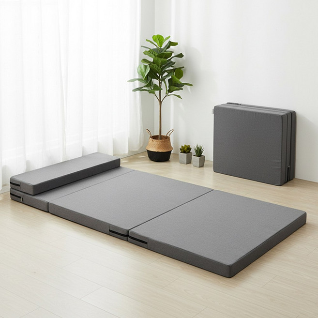 하루꿈 4단 접이식 매트리스 허리에좋은 베게식 다자인 바닥 침대 매트리스 휴대용 캠핑 가정용 추천