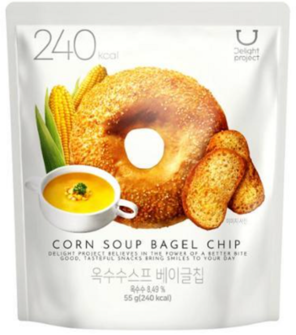딜라이트 프로젝트 옥수수 스프 베이글칩, 4개, 55g