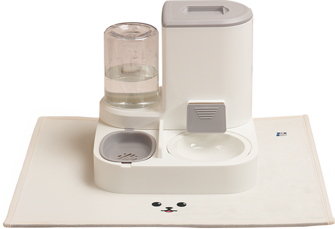 페키움 강아지 고양이 도자기 멀티 식기 반자동 급식기 급수기, 그레이, 1세트, 페키움 도자기 멀티 식기(멍멍이 매트)