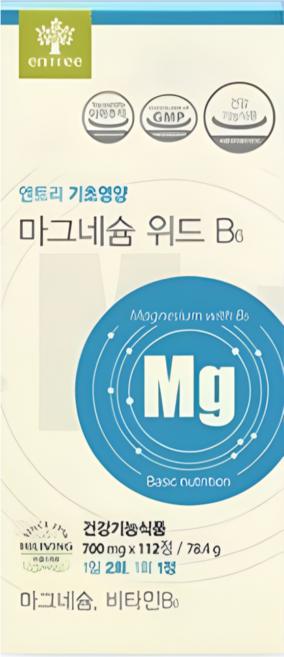 [JKLIVING] 엔트리 마그네슘 위드 B6 - 마그네슘 1일 영양성분 기준치 100%충족+비타민 B6, 1개, 112정