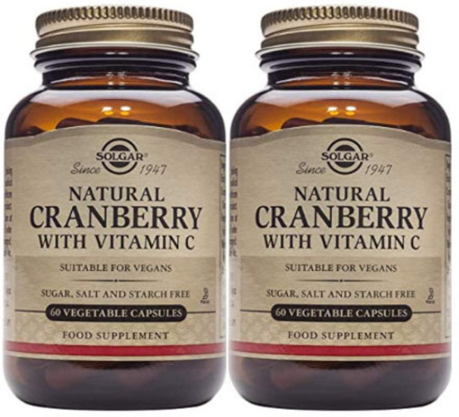 솔가 내추럴 크랜베리 비타민 C 포함 베지터블 캡슐, 60정, 2개