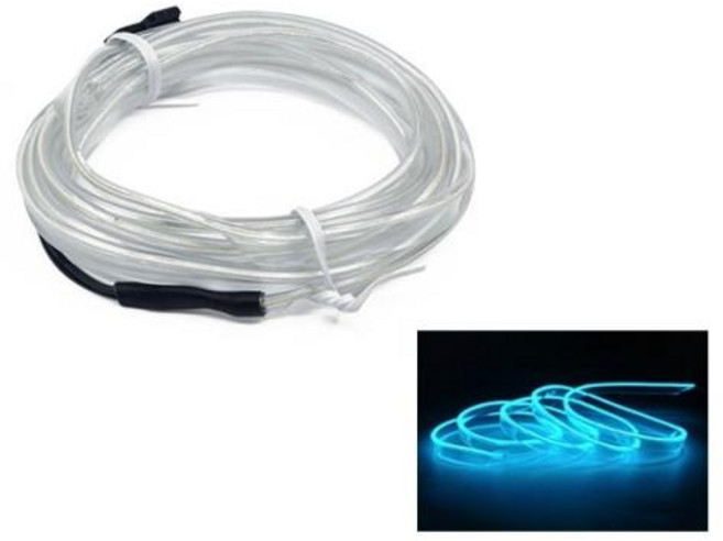 자동차 앰비언트 인테리어 조명 LED 스트립 장식 유연한 네온 분위기 램프 범용 자동 라이트 5m 4m 3m 2m 1m 12V, 14) Ice blue strip - 4m