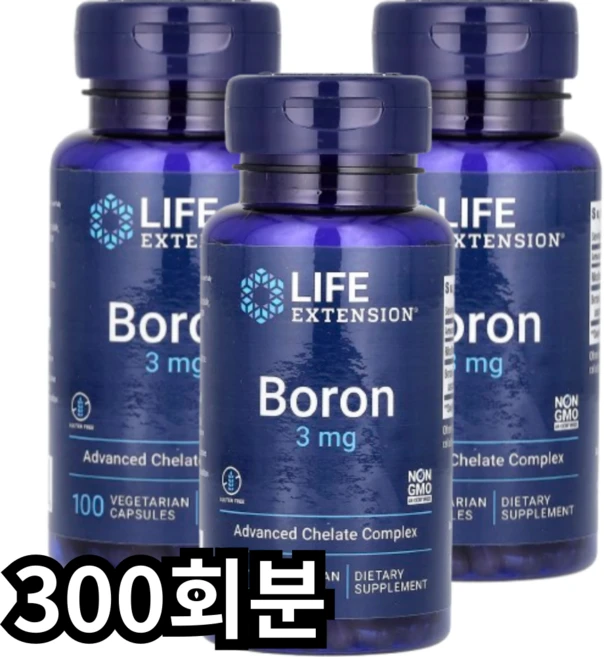 라이프익스텐션 붕소 3mg 베지테리안 캡슐, 300회분, 1개 - 쿠팡