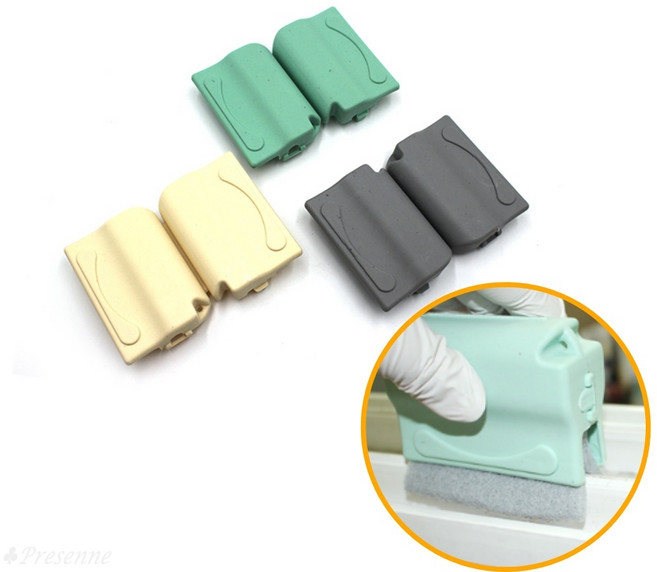 [SJ] 창틀 청소 브러쉬 베란다 레일 틈새 청소 수세미 1P, 1개, 베이지