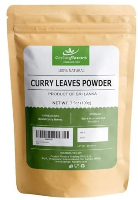자연 재배 카레잎 분말 3.5oz Ceylon Flavors Fresh and Pure Naturally Grown Curry Leaves Powder 3.5 oz from our, 99.22g, 1개