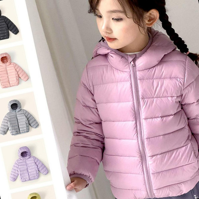 키즈오리털 후드패딩 남아 여아용 경량점퍼 아동외투