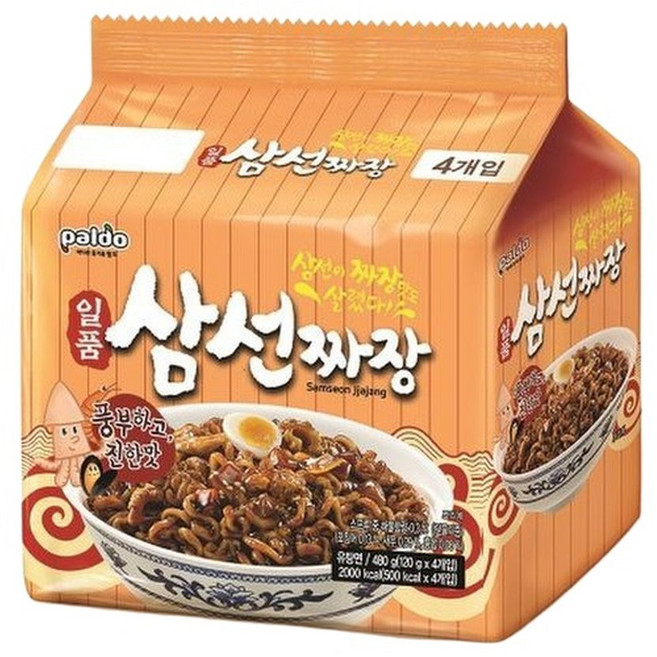 봉지라면 팔도 일품 삼선짜장 120g 16개