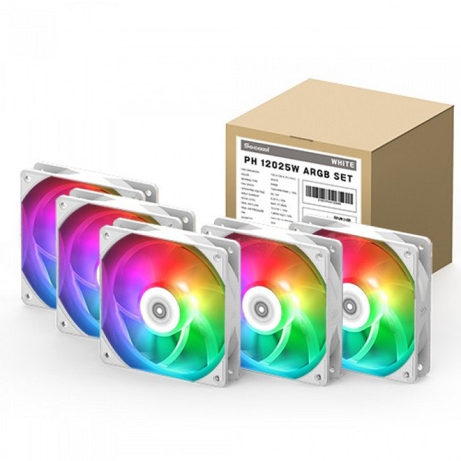 3RSYS PH-12025 ARGB 케이스 쿨러 (5PACK 화이트)
