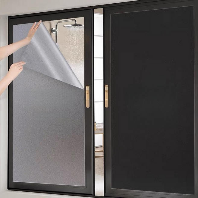 샤일리 무점착 불투명 자외선차단 창문 안개 사트지, 블랙미스티