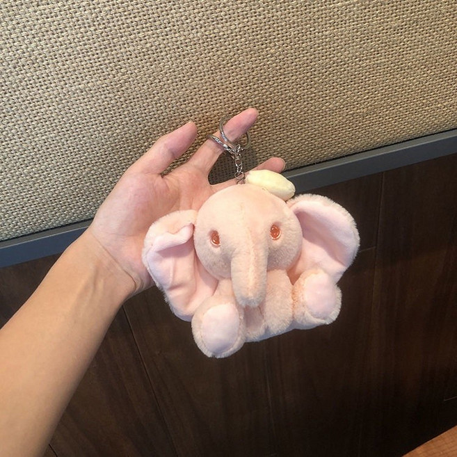 毛絨大象鑰匙圈掛件, 1個