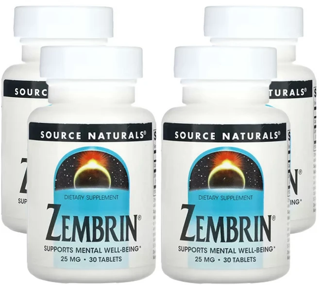 소스네츄럴스 젬브린 25mg 30 정, 4팩, 30정 - 쿠팡