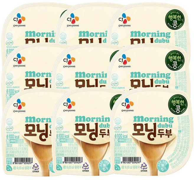 cj제일제당 모닝두부플레인140gx9개, 9개, 140g