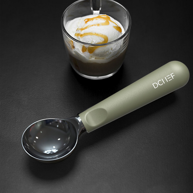 아이스크림 그릭케이크 스테인레스 감성 스쿱, 1개, 올리브그린