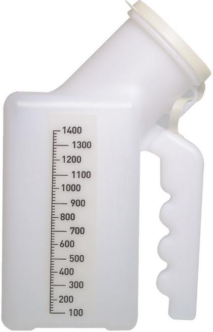 대명상사 환자용 사각 야광 소변기 1.4L, 화이트, 1개