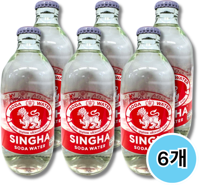 싱하 소다워터 태국 탄산수 325ml, 6개