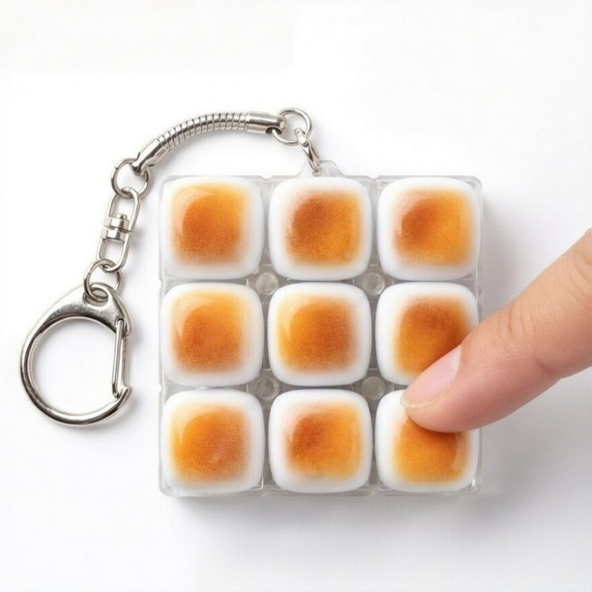 빵 키캡 키링 딸깍이 키보드 키링 클릭커 열쇠고리, 1개, 투명