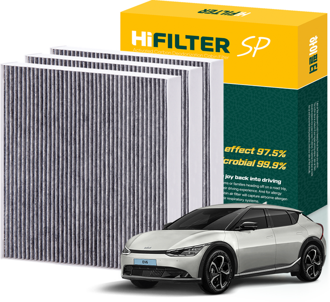 하이필터 기아 자동차 EV6 활성탄 에어컨필터, 3개, EV6 HI-L012