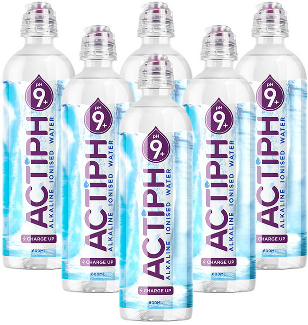 ACTIPH 영국 프리미엄 미네랄 알칼리 이온워터/전해질/수분충전 액티프 음료, 6개, 600ml